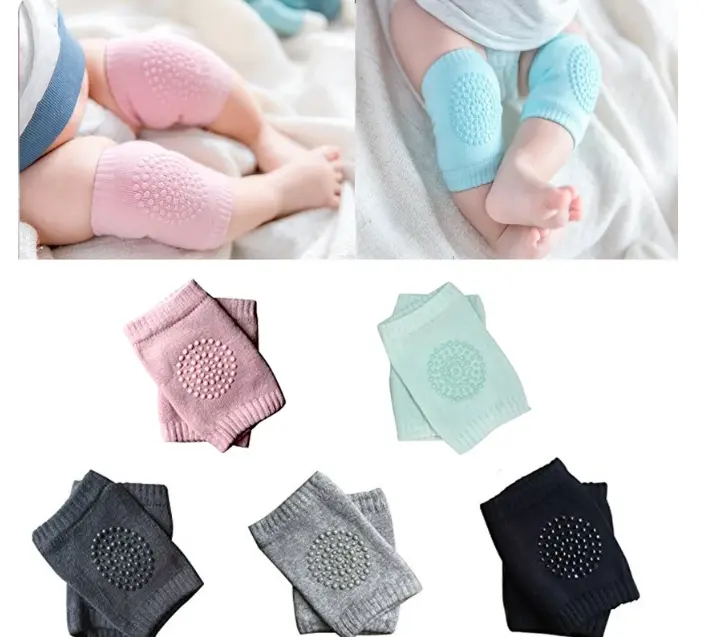 NEXONA (Pack of 2 Pair) Baby Smiley Knee Pads for Crawling,