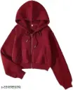 Women crop zipper hoodies 