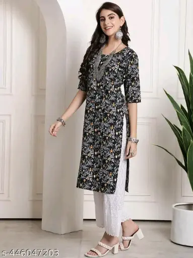 Crepe Printed Kurti For Women