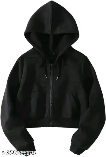 Women crop zipper hoodies 
